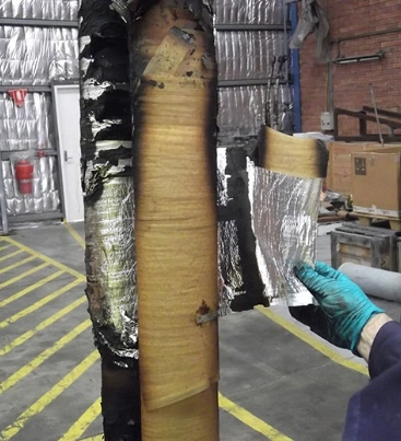 A person wearing a blue glove holds a piece of wood, showcasing their engagement in a hands-on task